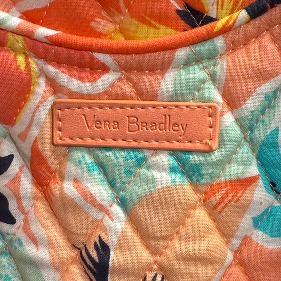 Vera Bradley 3 piece Lily Coral Floral Quilted Tote Bag, Wristlet & Glasses Case - Picture 12 of 13